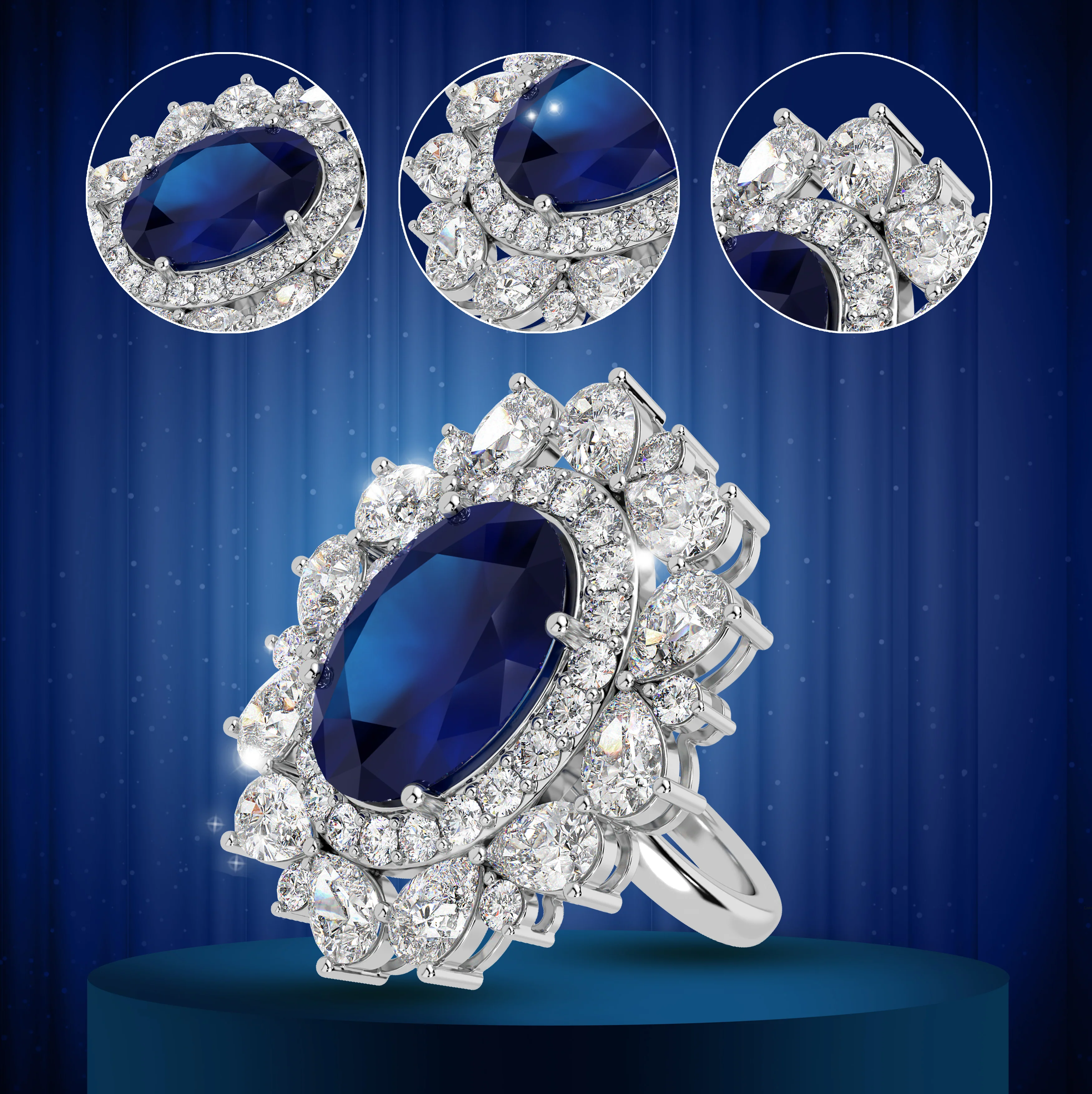 Regal Blue Diamond Set of 3 - Image 3